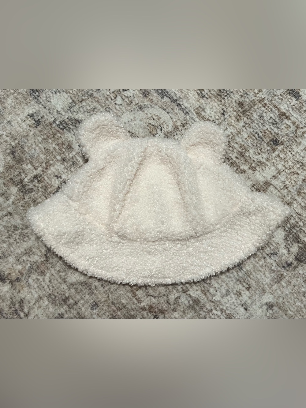 Plush Cream Baby Bath Hat with Ears